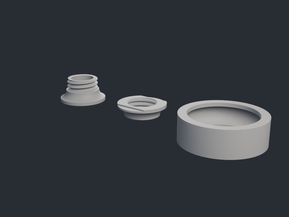 Printed ball bearing parts render