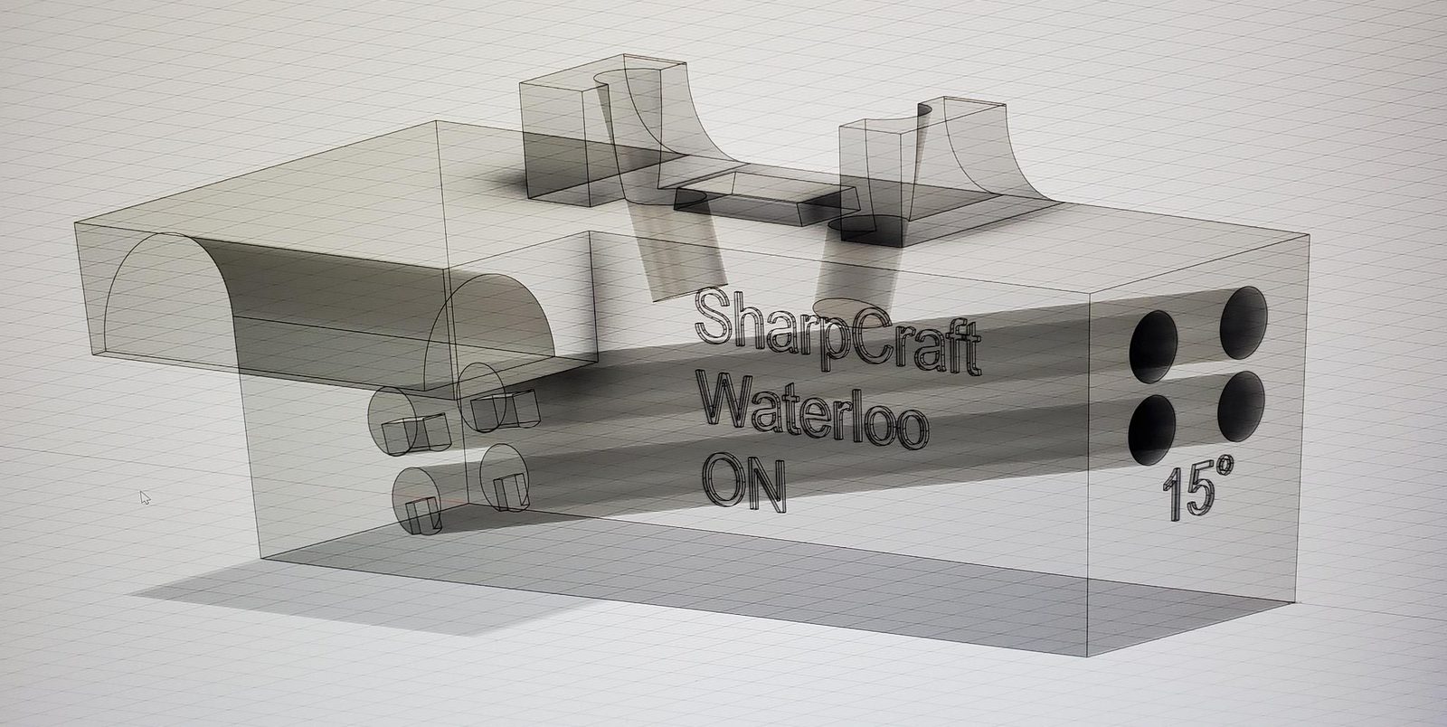 CAD render of the SharpCraft sharpener body