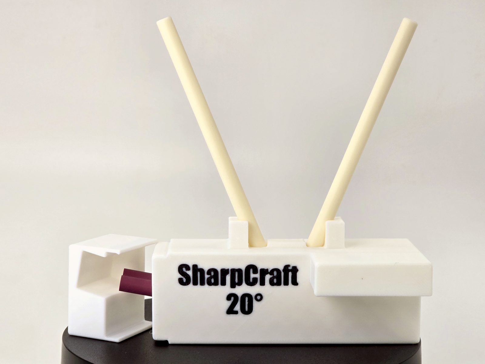 SharpCraft 20 degree sharpener with rods raised