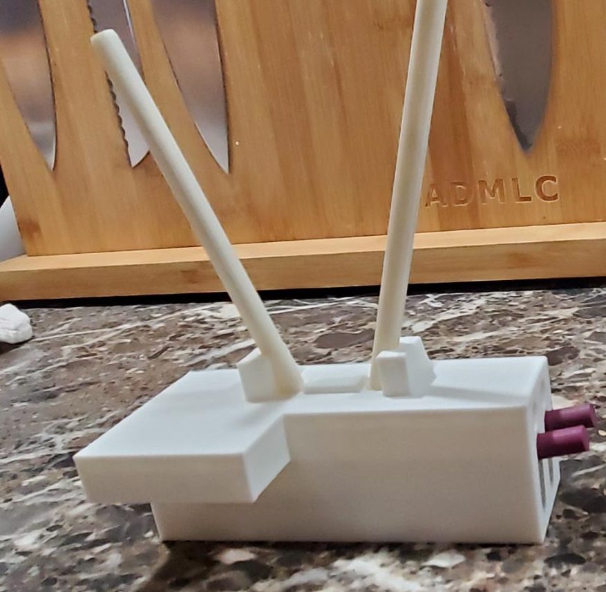 SharpCraft guide with two rods at an angle